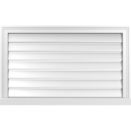 Ekena Millwork Vertical Surface Mount PVC Gable Vent: Functional, w/ 2"W x 2"P Brickmould Sill Frame, 36"W x 22"H GVPVE36X2203SF